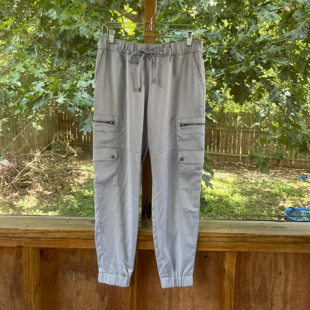 Banana Republic Factory Women's Silver Shine Soft Cargo Joggers Size S